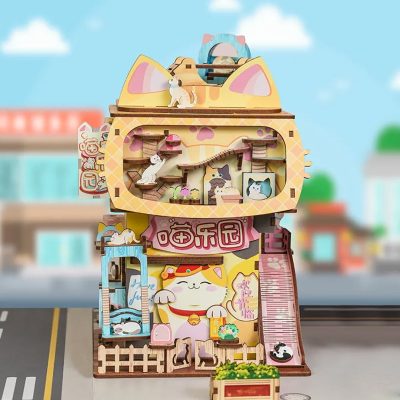 Cats' House Desk Bin DIY Miniature