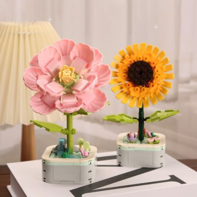 Hibiscus Building Blocks Flower Plant Ornaments