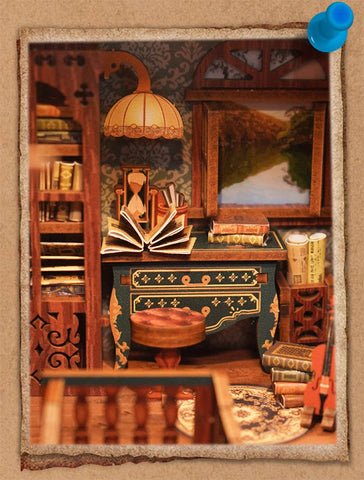 Fifijoy Sherlock Holmes Detective Agency 3D Wooden Puzzle Book Nook