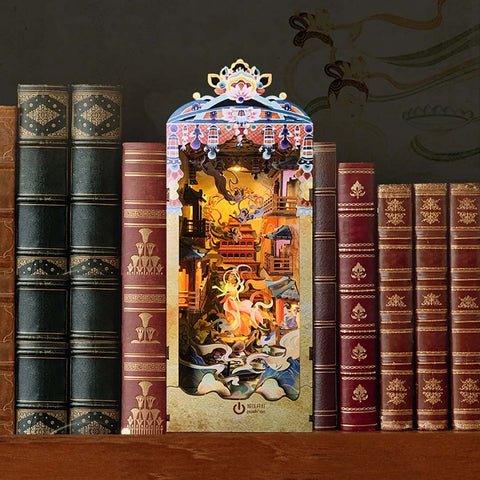 Fifijoy Dance of the Flying Apsaras 3D Book nook Kit Shelf Inserts