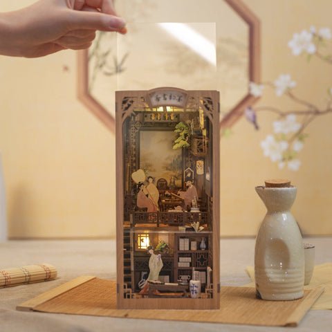 Fifijoy Ink Rhyme Bookstore DIY 3D Wooden Book Nook