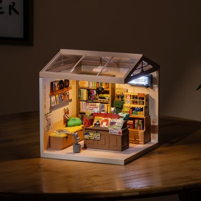 Fascinating Book Store Plastic Miniature House - DW004