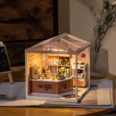 Double Joy Bubble Tea Plastic Miniature House - DW006